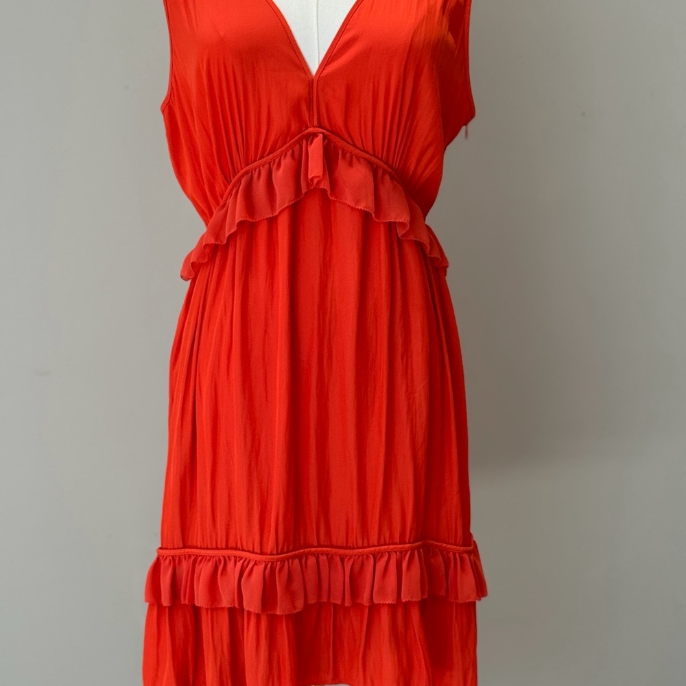 Chic Scarlet Ruffle Mini Dress